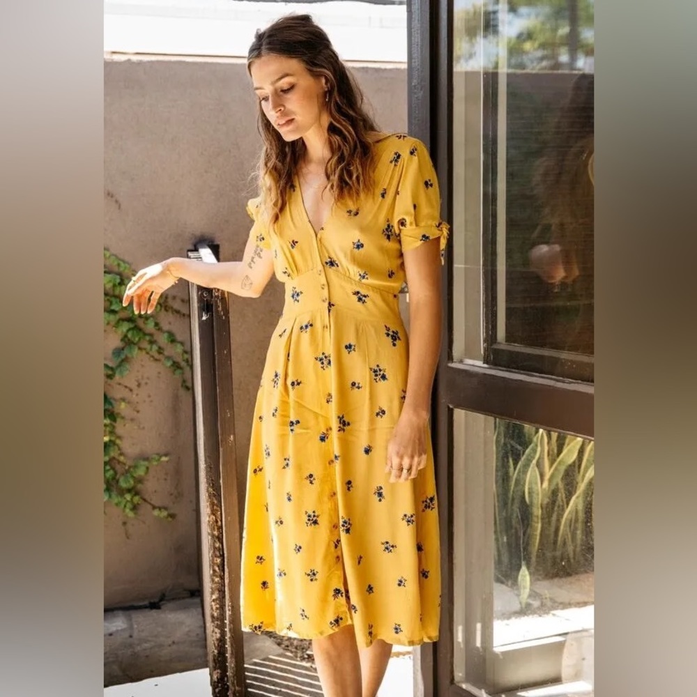 FAITHFUL THE BRAND BILLIE YELLOW DRESS